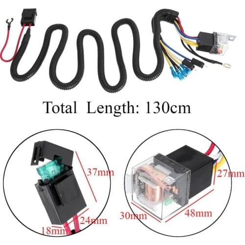 12/24V 40A Electric Car Horn Wiring Harness Relay Kit For Auto Van Truck Grille Mount Tone Horns Harness Car Truck Relay Fuse