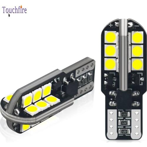 2 Pcs Car LED Bulbs T10 W5W 24SMD 3030 Canbus Auto Error Free Turn Signal Light License Plate Lights Interior Reading 6000K 12V