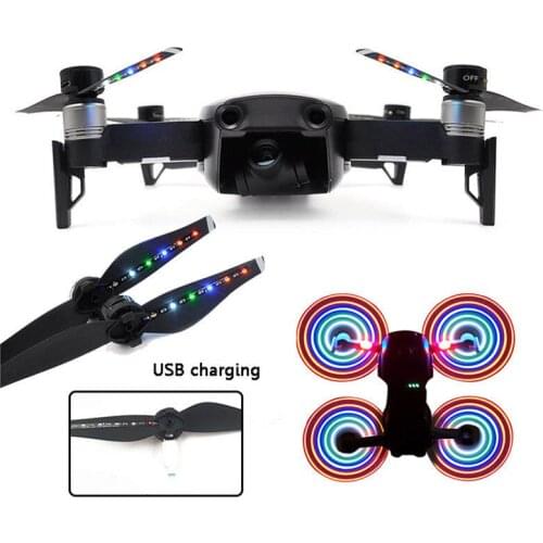 2 Pcs Battery LED Flash Propeller Blades for DJI Mavic Air Drone USB Charging Propeller For DJI Mavic Air Propellers Accessories