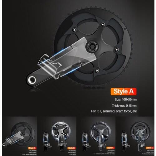 3 Sheets Mountain Bike Crank Protective Film Cover Carbon Fiber Universal Tooth Plate Anti-collision MTB Crank Clear Stickers