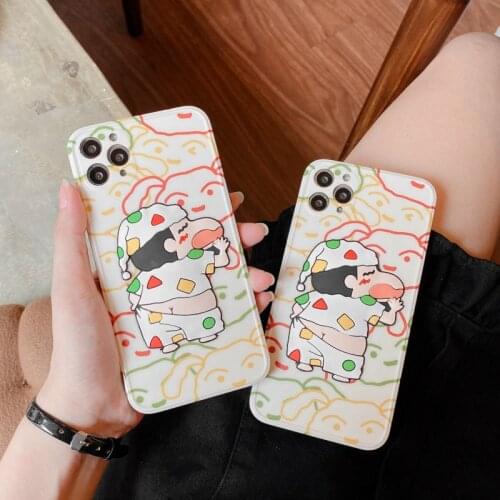 3D Sleeping Shinchan Cartoon Case for iPhone 12 Pro Max Back Phone Cover for 12 11 Pro Max X XS XR 8 7 Plus SE 2020