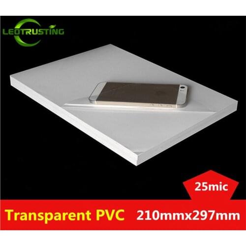 50sheets New A4 Size 210mmx297mm Clear Glossy PVC Sticker Vinyl Label Printing PVC A4 Adhesive Sticker for Laser Printer/Coating