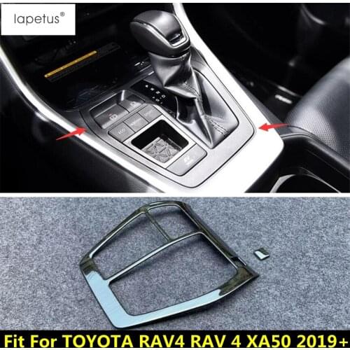 Lapetus Accessories For TOYOTA RAV4 RAV 4 XA50 2019 2020 2021 Transmission Stalls Gear Shift Box Black Brushed Cover Kit Trim