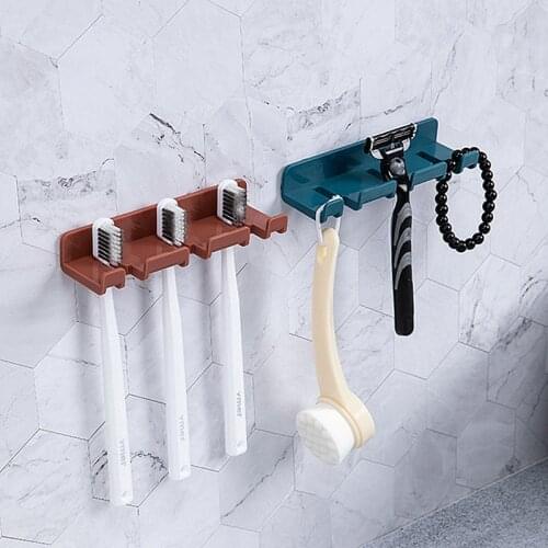 Bathroom Accessories Disc Multicard Slot Toothbrush Holder Rack Toothbrush Organizer Hanging Set Storage Wall-mounted Toothbrush