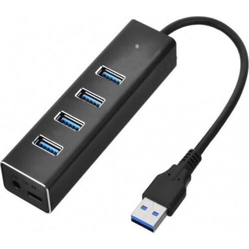 USB 3.0 HUB Aluminium External 4 Port USB Splitter with DC Micro USB Power Port for iMac Computer Laptop Accessories HUB USB 3.0