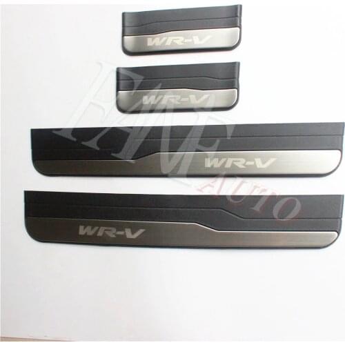Car Styling Stainless Steel Door Sill Scuff Plate Guard Sills Protector Trim For Honda WR-V WRV 2017-2020