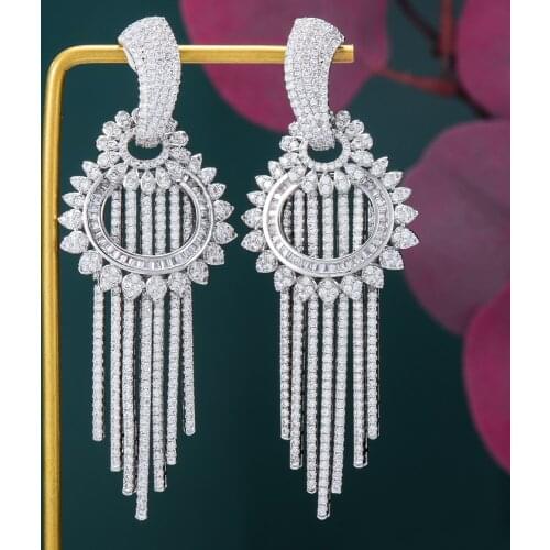Brand High Quality Luxury Trendy Long Tassel Dangle Earring Enthusiasm Jewelry for Women Fashion Wedding Daily Earring Jewelry