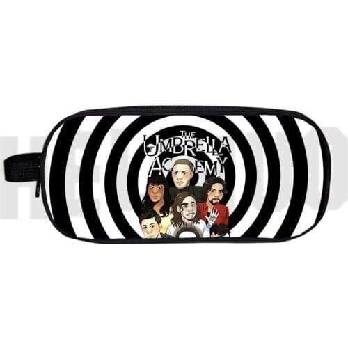 3D Print Umbrella Academy Pencil case Boy Pen bag Harajuku Cosmetic Bag Cartoon School Supplies Stationery Zipper Make Up box