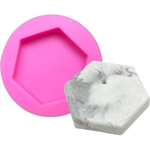 DIY Stone Plaster Mold Silicone Mold Concrete Car Decoration Hexagonal Fruit Plates Concrete Dish Aroma Stone Mould Home Decor