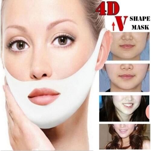 4D V Face Health Beauty Lifting Firming Anti Wrinkle Chin Sticking Hanging Ears Face Gel Mask