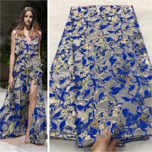 H&Q 2021 Hot Selling African Brocade Lace Fabrics With Jacquard Weave 5 Yards/pcs French Tulle Lace Fabrics For Fashion Party