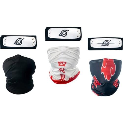 Kakashi Hatake Face Mask Red Cloud Namikaze Konohagakurenosato Neck Headband Ninja Props Anime Cosplay Accessories Toy Gifts