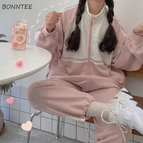 Jackets Women Lovely Pink Patchwork Fashion Embroidery Ins Zipper Loose Teens Outwear Simple Harajuku Sweet College Girls Jcaket