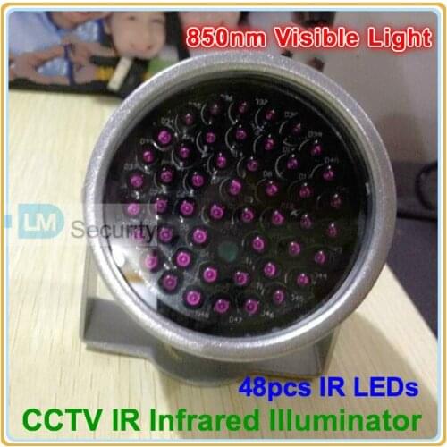 Lihmsek Miniature CCTV IR illuminator with red exposure 850nm Visible Light Black Light Monitoring F5 48pcs IR LEDs CCTV Camera