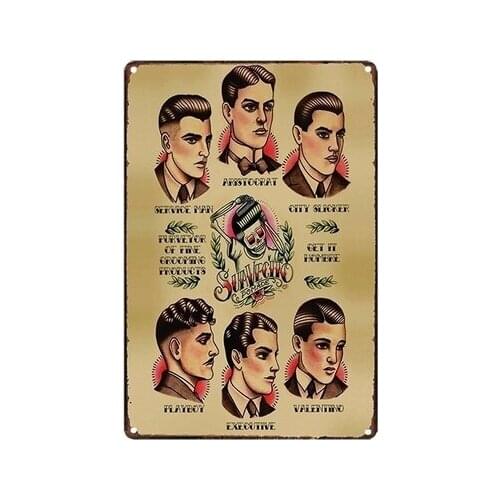 Metal Tin Sign 20*30 cm barbershop sticker Decor Bar Pub Home Vintage Retro Poster comic sticker