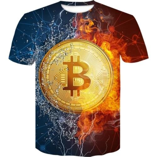 Fashion Summer 3D t shirt Bitcoin RevolutIon Printed T-shirt All-match tshirt Tide Brand Round-Neck T-shirt Breathable tshirt