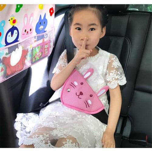 Cartoon Car Seat Belt Triangle Adjuster Breathable Car Safety Belt Adjust Device Cover Car Styling Cute Baby Kid Protective Pad