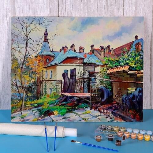 Landscape Lviv DIY Paint By Numbers Complete Kit Acrylic Paints 40*50 Oil Painting Decorative Paintings For Kids For Art
