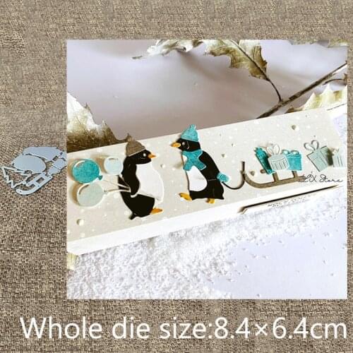 New Design Craft Metal stencil mold Cutting Dies Sled penguin decoration scrapbook die cuts Album Paper Card Craft Embossing