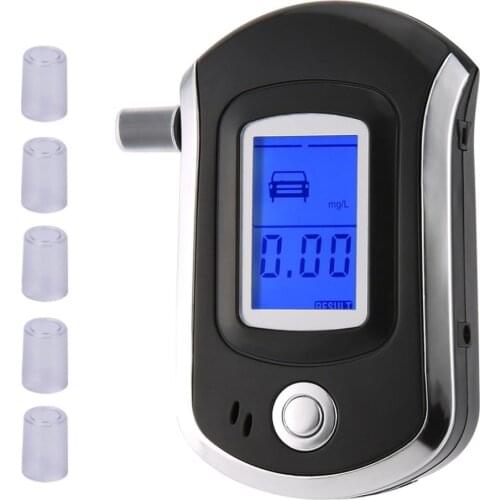 New AT6000 Professional Alcohol Tester Digital Breath Alcohol Tester LCD Breathalyzer Analyzer Direct Testing Process