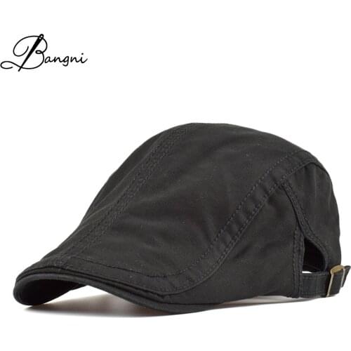 New Spring 100% Cotton Washed Beret Caps For Men Casual Solid Peaked Caps Women Boina Feminina Berets Hats Casquette Flat Cap
