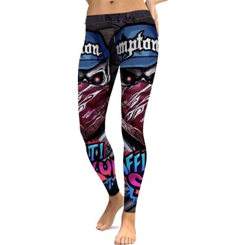 Papertiger Sexy Lady Leggings Red Eye Masked Skull Knight Print Leggings