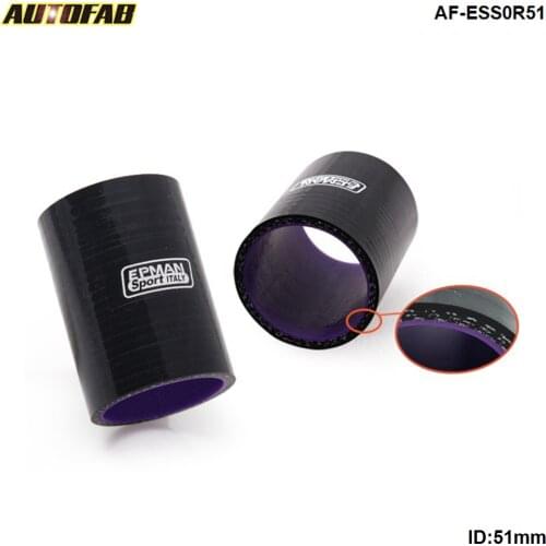 Straight Silicone Hose 2" 51mm Intercooler Coupler Tube Pipe Black For Honda 08-12 Accord 2Dr AF-ESS0R51