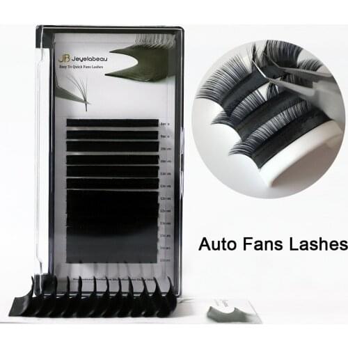 Mixed 8-15mm Fast Fanning Double Layered Lashes Automatic Fans Eyelash Extensions Soft Faux Cils Volume Natural Individual Lash