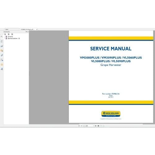 New Holland NAFTA AGRICULTURE & NHCE Construction Equipment Service Manual 2019 Full 180Gb
