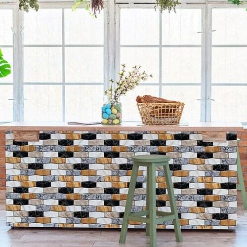 3D Self-adhesive Waterproof Brick Shape Wall Sticker Bathroom Home Decoration