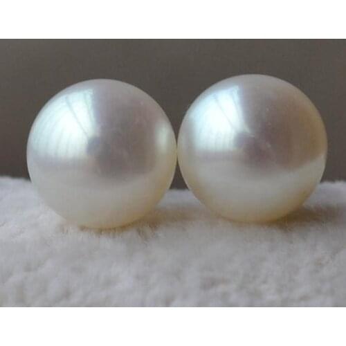 Real Pearl Jewellery,AAA 8.5-9MM White Color Freshwater Pearl Earrings,S925 Silvers Stud Earring
