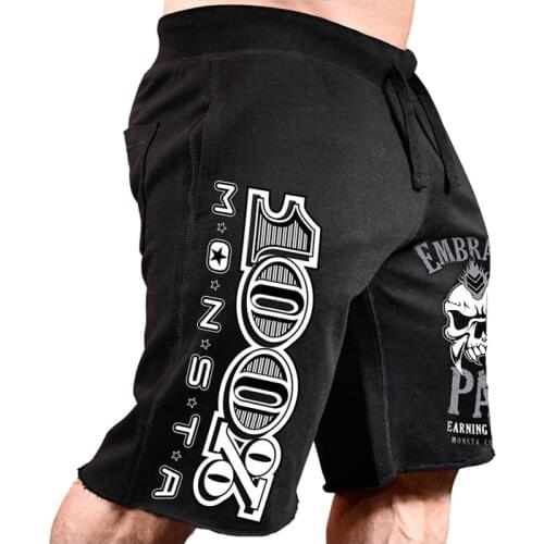 Summer men sport musculation Plus size workout shorts vetement homme knee length print casual shorts short homme ete mens szorty