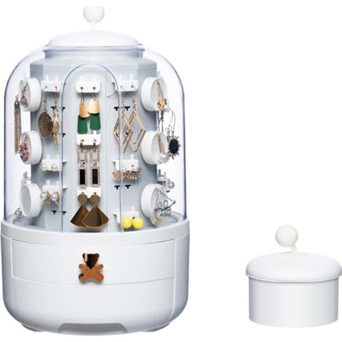 High-End Fashion Jewelry Earrings Storage Rack Rotatable Large-Capacity Jewelry Organizer Box Best Gift for Girls A66