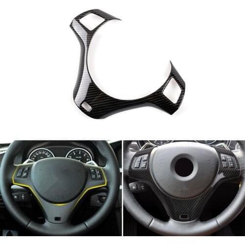 Carbon Texture Car Styling Interior Steering Wheel Panel Switch Button Cover Frame Trim For BMW 3 Series E90 2005 - 2012