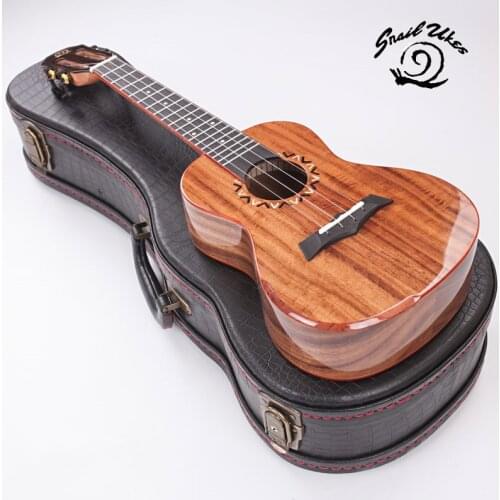 SNAILUKES S20 23 inch 26 inch Ukulele Concert Tenor Acacia All Solid Wood Acoustic Electric Gloss Hawaii Guitar With Hard Case