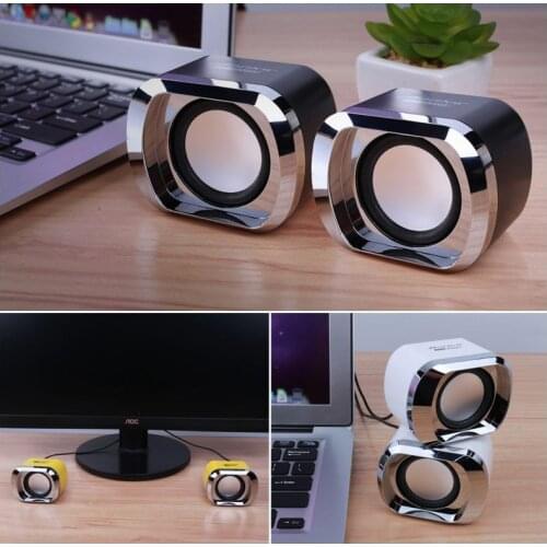 USB 2.0 Notebook Speakers Wired Stereo Mini Computer Speaker for Desktop Laptop Notebook PC MP3 MP4 3.5mm AUX IN black