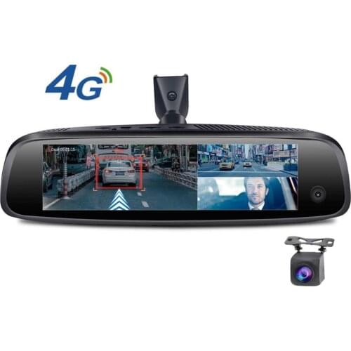 4G ADAS Android 5.1 Wifi GPS Navigation 8 Inch 3 Cameras Front And Rear 1080P HD Live Streaming Car Black Box Dash Cam