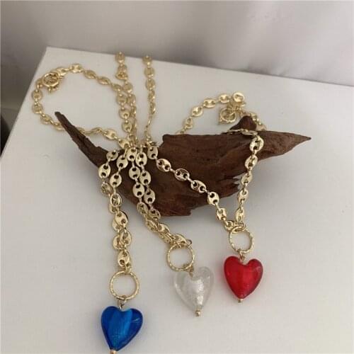 Vintage Metal heart pendant choker necklace jewelry for women party gift