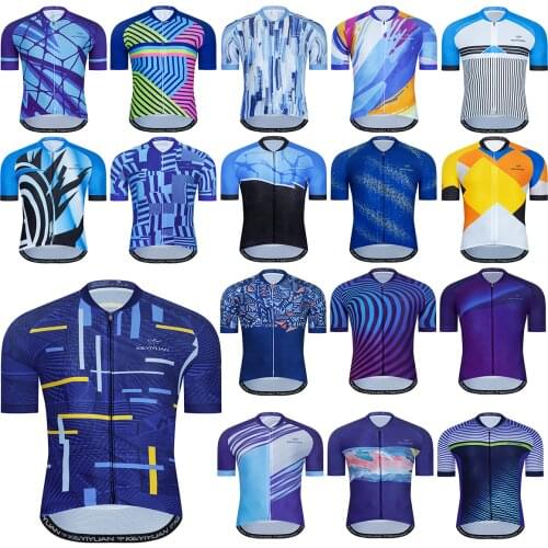 KEYIYUAN Funny Cycling Jersey Men Short Sleeve Bike Shirts MTB Bicycle Clothing Wear Mayots Ciclismo Hombre Wielerkleding Heren