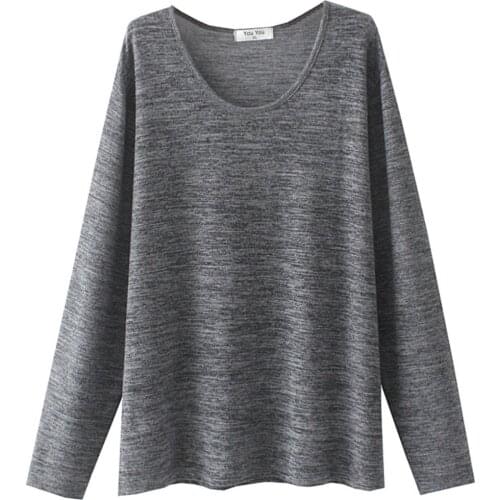 Spring 2021 Women T Shirt Oversize Fashion Casual Clothes Female Tops O Neck Knitting Long Sleeve Camiseta Mujer