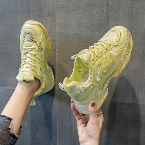 Mesh Breathable Large Size Ladies Single Shoes Spring And Summer New Fashion All-Match Thick-Soled Casual Sports Shoes