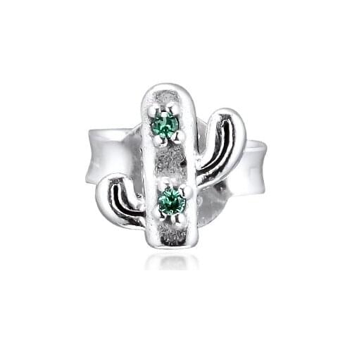 CKK My Lovely Cactus Single Stud Earrings Pendientes Kolczyki Aretes de Mujer Earing For Women 925 Sterling Silver Jewelry