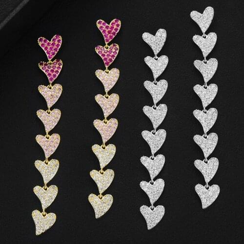 GODKI 2020 Luxury Trendy Heart Drop Earrings CZ Crystal Cubic Zircon Earrings For Women Wedding Earrings Brincos Fashion Jewelry
