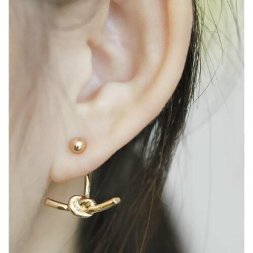 Fashion jewelry simple fashion temperament wild metal knot womens earrings new metal knot cool design female elegant earrings