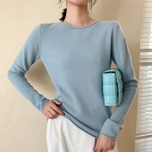 Women Sweaters 100% Australian Wool Knitted Pullovers Hot Sale 6Colors Soft Warm Oneck Long Sleeve Jumpers Female Tops