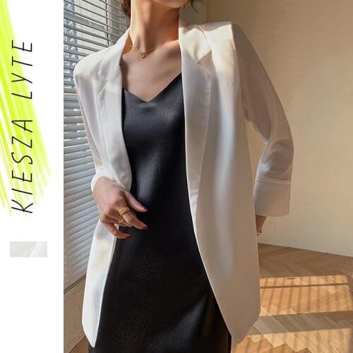 Womens blazer office lady work white slim fit notched blazers ladies suits fashion workwear jacket
