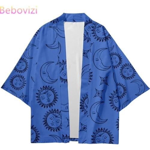 Plus Size 5XL Black White Blue Beach Japanese Style Kimono Streetwear Men Women Cardigan Cosplay Haori Yukata Harajuku Top Robe