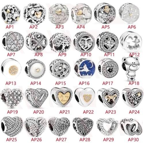 100% 925 Sterling Silver Vintage Openwork Beads Fit Original Charm Bracelet Women Pendant Fashion Jewelry