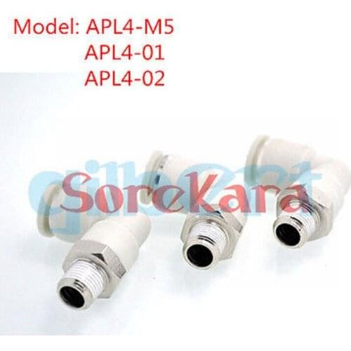 APL4-M5 APL4-1 APL4-2 One-Touch Fitting Male Elbow Tube 4mm Thread M5 G1/8" G1/4"