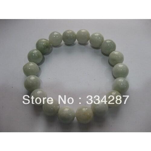 Free shipping 10MM Beads Elastic 100% Natural AAA Jadeite Jades Bracelet